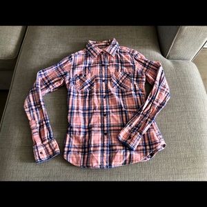 Cotton Flannel Plaid checked shirt long sleeve